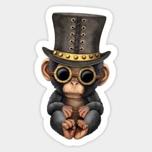 Steampunk Baby Chimp Sticker